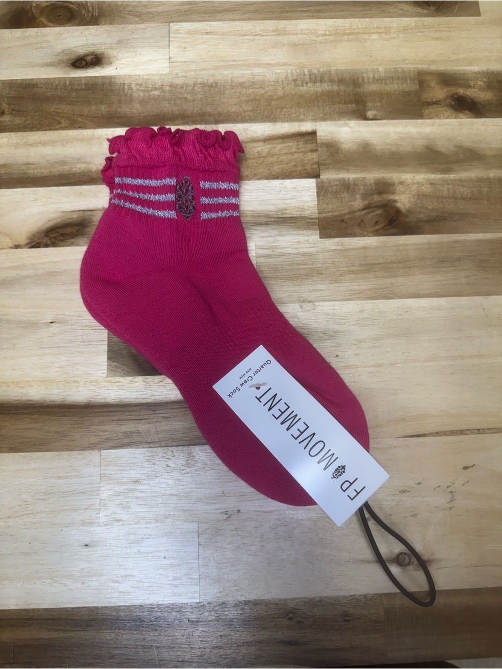 FP Movement Ruffled Ankle Socks in Bright Pink